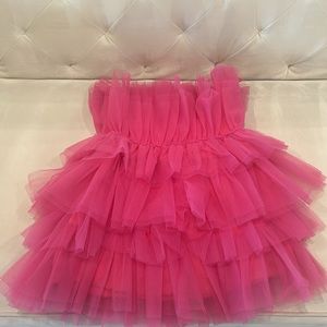 Tuelle Ruffle Mini Dress